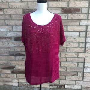 Dress Barn 2X fuchsia Top Blouse